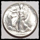 1937-D WALKING LIBERTY HALF DOLLAR  White w/ Lt HALO Choice BU  #4D52