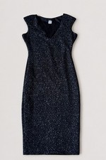 Va Va Voom Black & Silver Metallic Sparkle Sheath Dress – Size Medium
