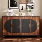 Fluted Buffet Cabinet Sideboard Wood TV Stand Storage Cabinet For Home Decor — photo 2