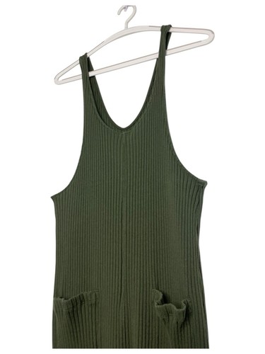 For Days Organic Size Small Jumpsuit Ribbed Moss Green One Piece Sleeveless - Picture 2 of 6
