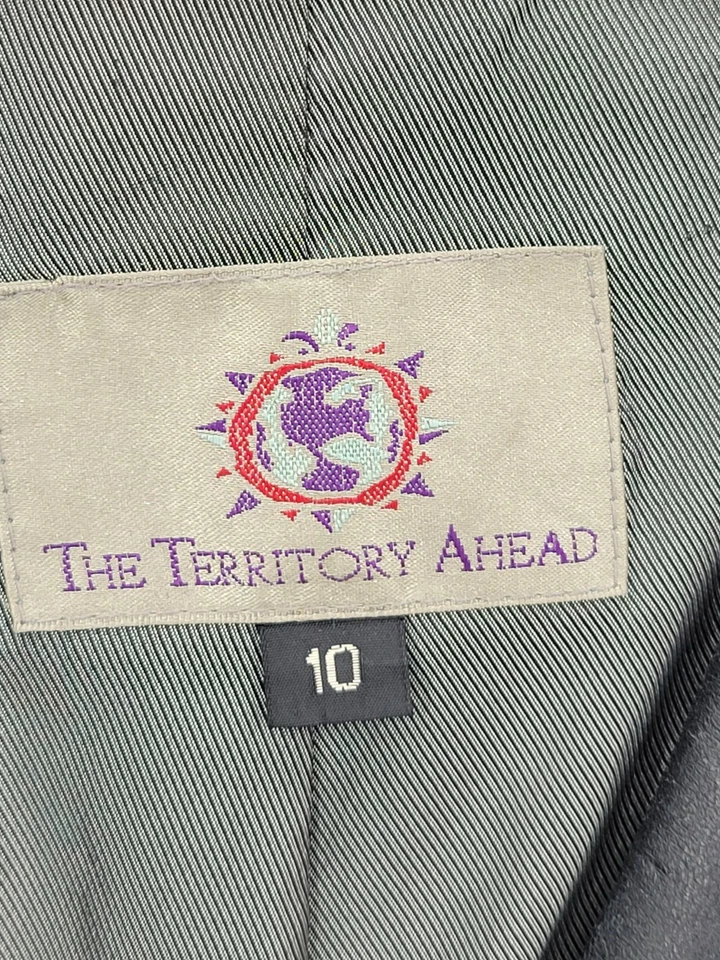 Jaqueta The Territory Ahead Feminina 10 Blazer de Couro Preto Bolsos Casaco Forrado - Imagem 3 de 4