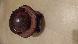 Vintage Old World Zodiac Astrology Wooden Desktop Globe w/ Stand Made in Italy
