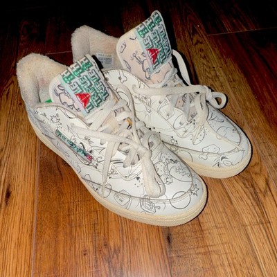 Reebok Club C Tom & Jerry Cartoon White Green Low Top Men's Sneaker Lace Up