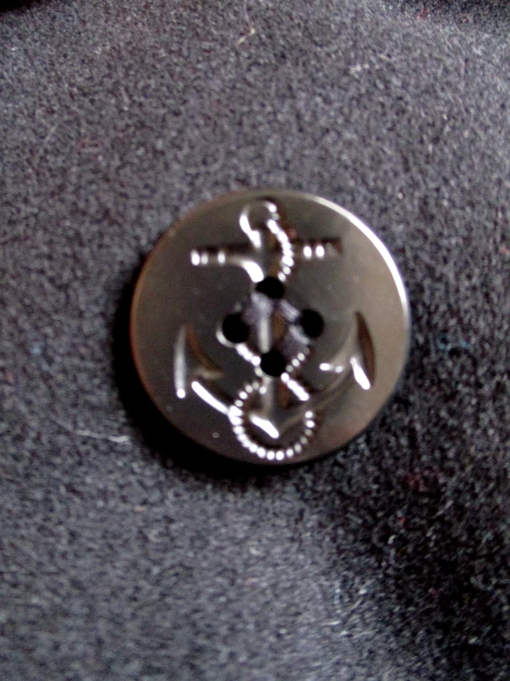 VTG DSCP Quarterdeck Mens 42R Black Authentic Navy Peacoat Anchor Buttons EUC - Image 4 of 4