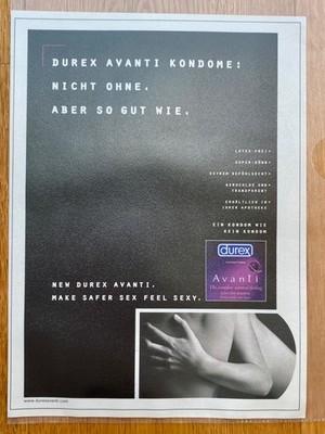 Durex Avanti Nicht ohne aber so gut wie 1998 Vintage Ad Werbung Reklame