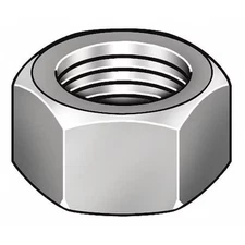 Hex Nut, 1-5/8"-12, Steel, Grade 2, Black Oxide, 1-25/64 In Ht, Hnfi2162-001Bx
