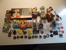 Star Wars lot of Buddies, pogs, game, Taco Bell toys, Bust Ups, 3D pogs  more