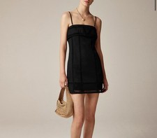 J. Crew Women's Crochet-Panel Mini Dress in Black  Lined Sz. 6 CL647 $268