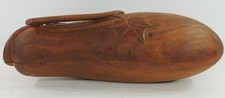 Vintage Hand Carved Lidded Hard Wood Gourd & ...