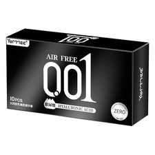 001 Ultra Thin Premium Natural Latex Condoms with Hyaluronic Acid Lube 10 Pack