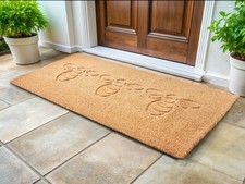 Zerbino In Fibra Di Cocco Naturale Con Fondo In Pvc Antiscivolo 55 X 120 Cm Testo Della Casa Motivo Moderno Per Interni - 4