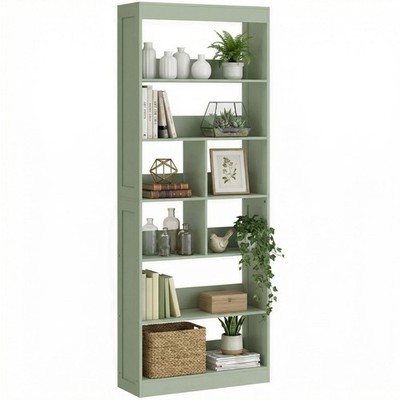 HOMCOM Bücherregal, 6-stufiges Bücherregal mit Anti-Kipp-Design, grün