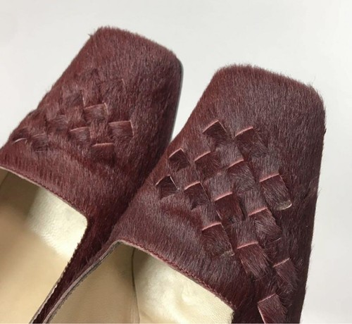 Bottega Veneta Intrecciato Leather Pumps Square Toe Size:7.5 Brown LTD From JP - Picture 4 of 12