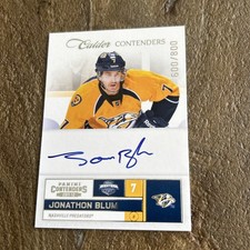 2011-12 Panini Playoff Contenders Calder 600/800 Jonathon Blum #229 Autograph