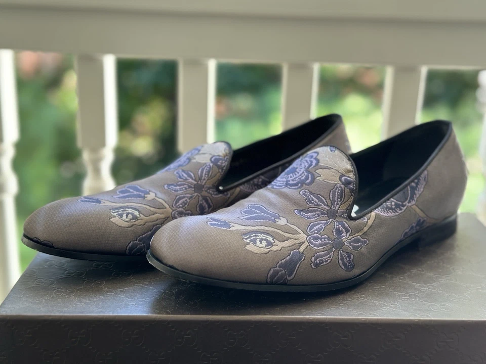 Authentic Gucci Floral Mens Shoe Loafer - US9 - Image 2 of 4