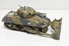 Sherman M4 Tank 21st Century Toys 1:32 Custom Bulldozer Camo 2002 No Machine Gun