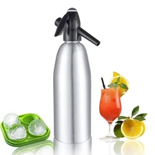 Soda Siphon, 1L Portable Soda Maker Aluminium Sparkling Water Maker for Home ...