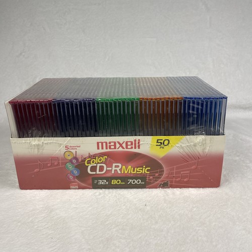 Maxell 50-pack Color CD-R Music 32x 80 min 700 mb New Sealed - Picture 6 of 9