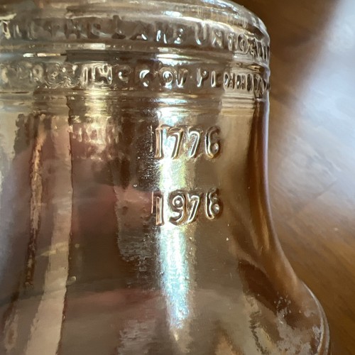 Vintage Bicentennial Textured Liberty Bell Glass Piggy Bank 1976 Anchor Hocking - Picture 5 of 7