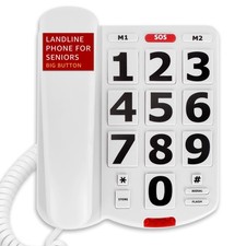 Uvital Big Button Phone for Seniors, Landline Phone for Elderly - SOS, 120dB
