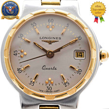[Exc+5] LONGINES L152.2 Conquest Gray Dial 23mm Date Quartz Womens Vintage Watch