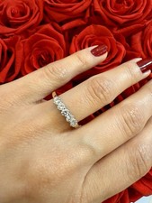 ❌ Five Stone Round Brilliant Natural Diamond Half Eternity Ring 18ct Gold 0.60ct