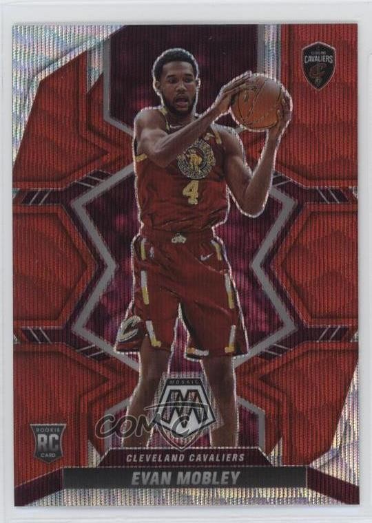 2021-22 Panini Mosaic Rookies Red Wave Prizm Evan Mobley #201 Rookie RC 13hf
