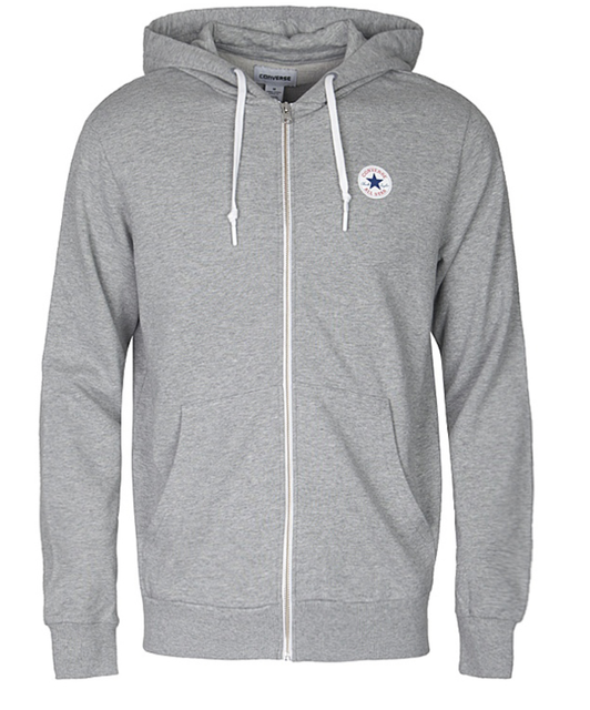 Converse Men's Core French Terry Full Zip Hoodie / BNWT / Grey / All Sizes Converse Men's Core French Terry Full Zip Hoodie / BNWT / Grey / All Sizes