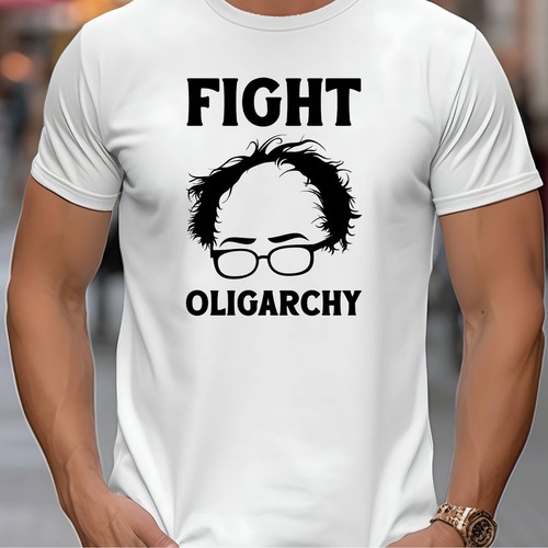 BERNIE SANDERS FIGHT THE OLIGARCHY ADULT NOVELTY TSHIRT - Picture 2 of 7
