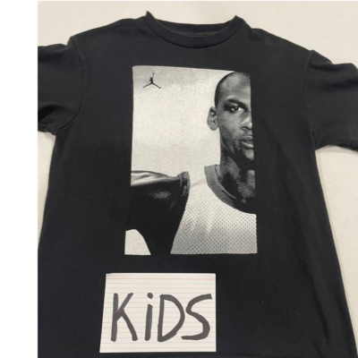 Michael Jordan Kids Signature Air Retro Vintage Nike 90s Black T 