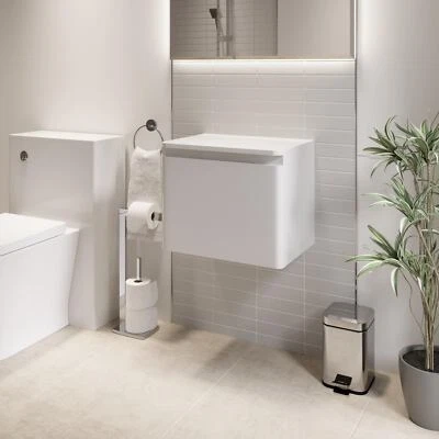 REGIS White Gloss Wall Hung Countertop Vanity Unit without Basin 500mm Modern Bathroom