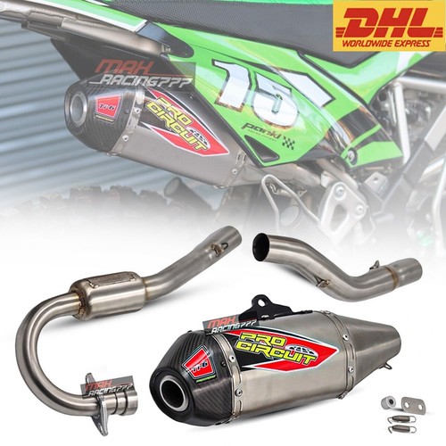 SET PIPE EXHAUST MUFFLER RACING CARBON FOR KAWASAKI KLX140 , KLX140L