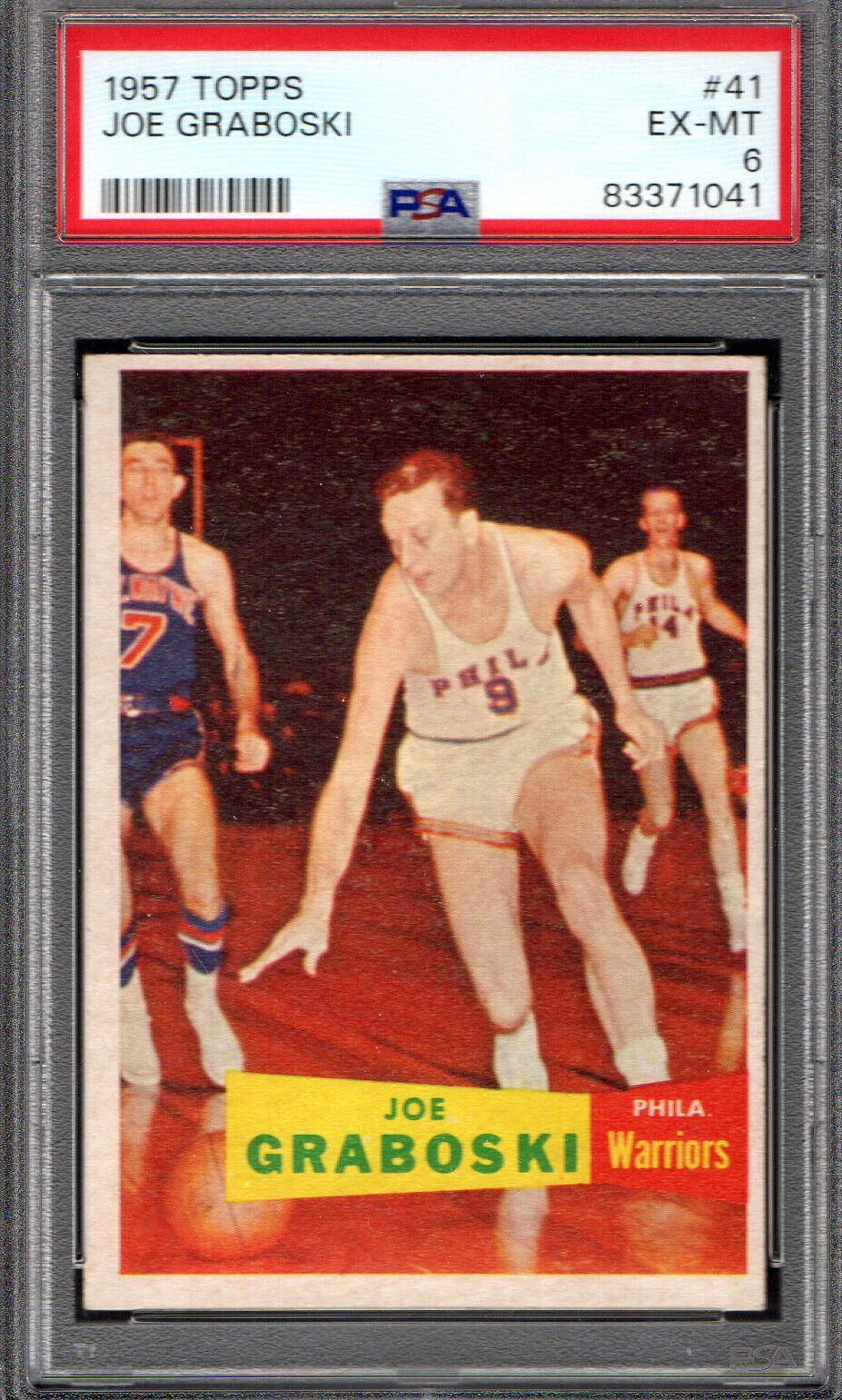 1957 TOPPS #41 JOE GRABOSKI ROOKIE SP PHILADELPHIA WARRIORS 041 - PSA EX-MT 6