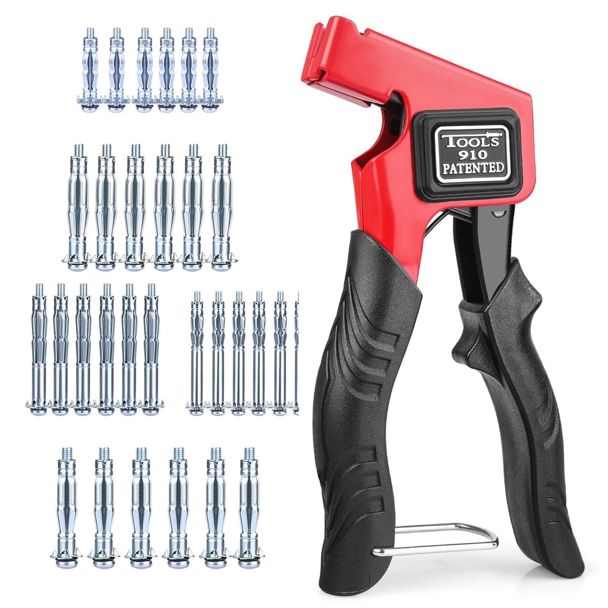 AKKTOL Molly Bolts For Drywall & Plaster Walls – 36 Pcs Heavy-Duty Hollow Wall Anchors, 6 Sizes, Holds Up To 65 Lbs, Includes Setting Tool & Storage Box