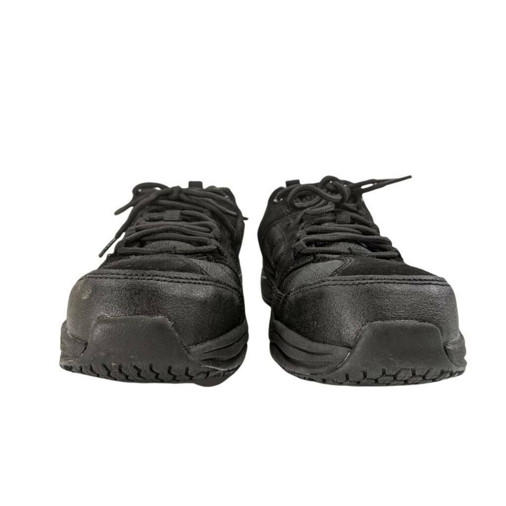 Brahma Mens Adan Work Shoes Black Leather Lace Up Low Top Steel Toe