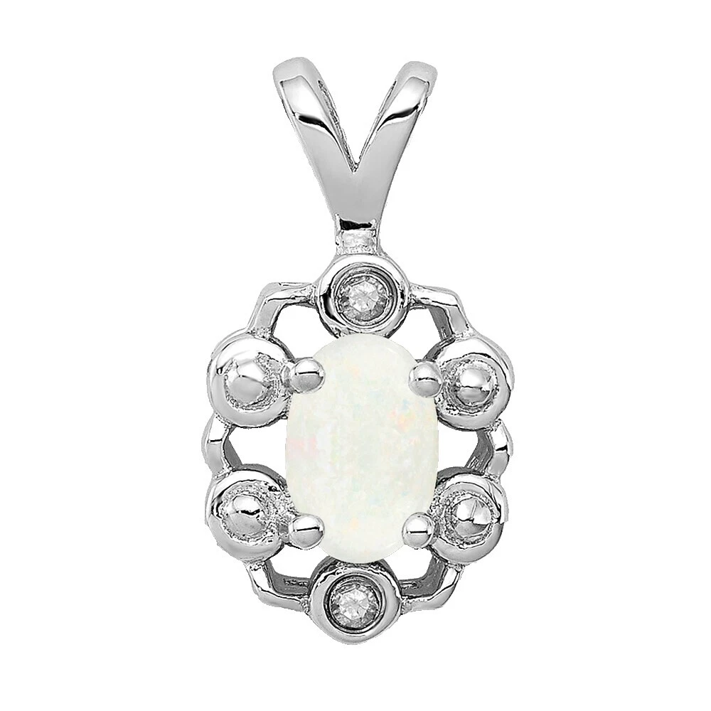 Opal Plateado Blanco Moda Collares y Colgantes