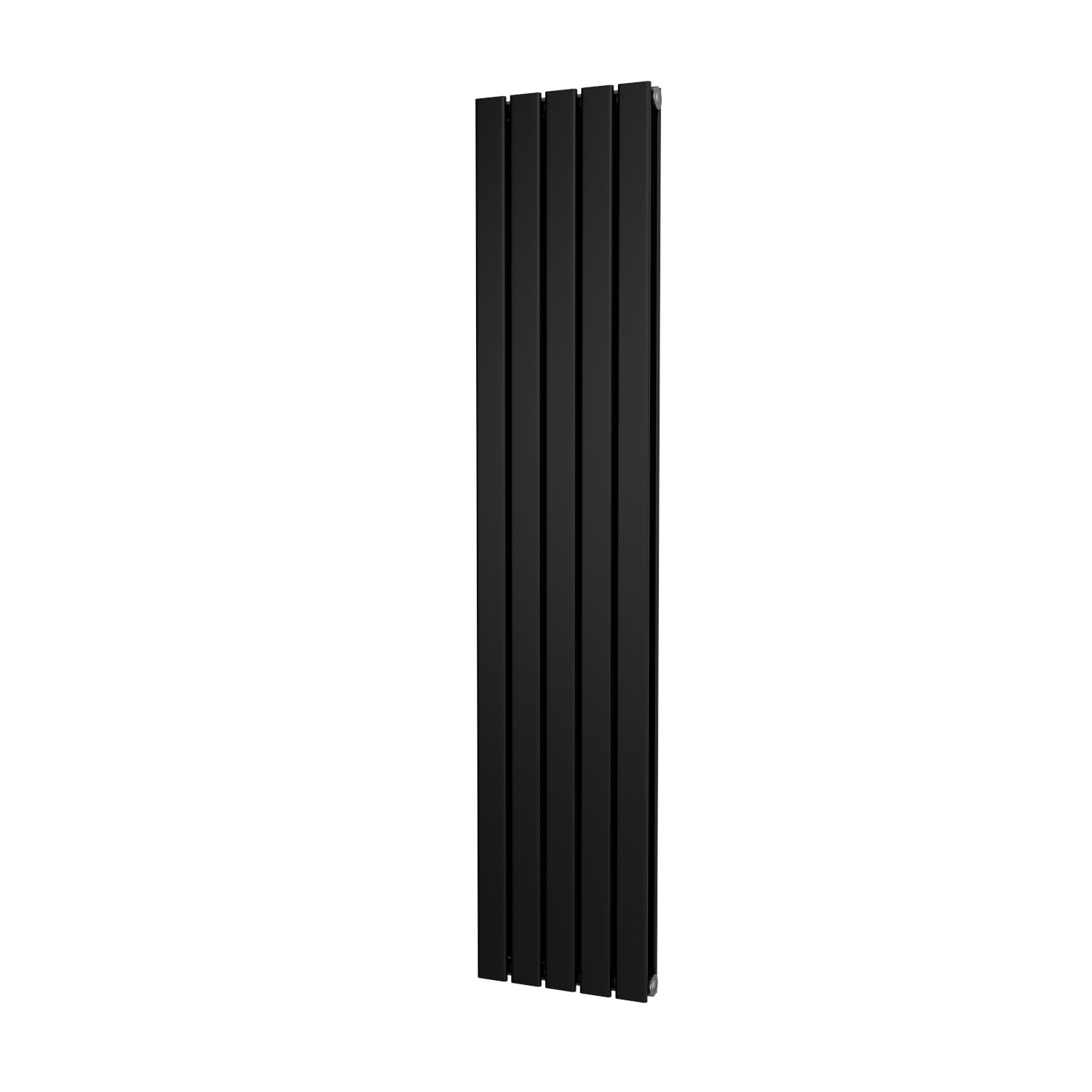 UK Radiators Black Vertical Flat Tube Heater Designer Double Panel 1600x340mm