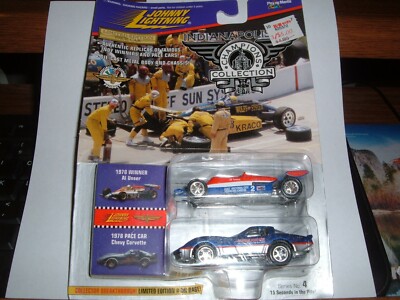 JOHNNY LIGHTNING Indianapolis 1978 Al Unser Race Car and Corvette Pace Car