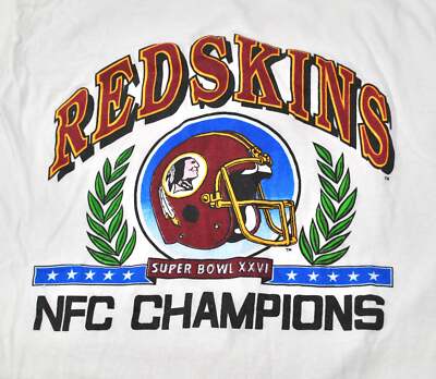 Washington Redskins 90s NFC Champions White Short Sleeve T shirt vtg HN2355