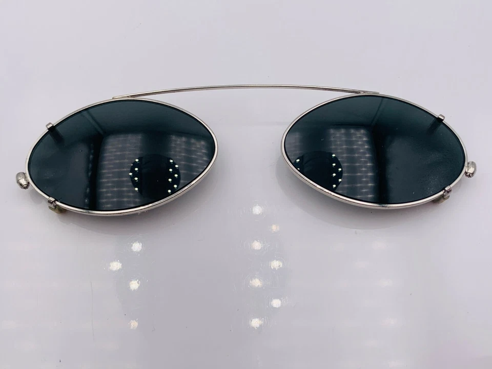 Gafas de sol vintage Vogue 3244 de metal plateado ovaladas con clip marcos Italia Foto 2 de 4