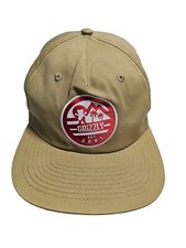 Grizzly Griptape Skateboarding Brand Tan SnapBack Baseball Hat Cap