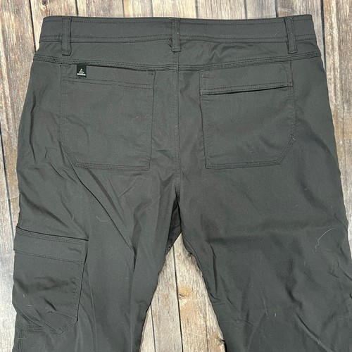 Prana Stretch Zion II Straight Pants Hiking Belt Roll Snap Up 34x32 Mens Grey - Picture 4 of 12