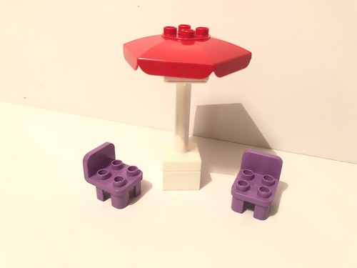 Lego Duplo Custom Patio Garden Set With Parasol Umbrella And Two Chairs - Picture 3 of 3