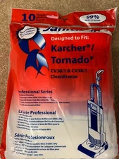 Coth Hepa bag Tornado Karcher Vacuum CV30/1, CV38/1, CV48/2  10/pk Cleanbreeze 