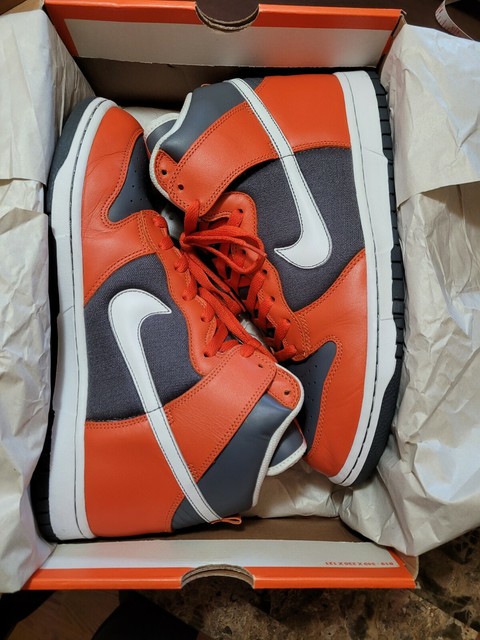 nike dunk high grey orange