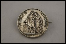 † 1 MEDALLA DE BODA 1900 esposo y esposa MEDALLA PLATEADA BROCHE FRANCIA †