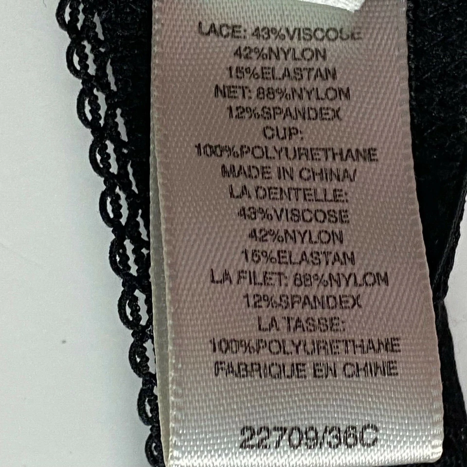 Женский бюстгальтер Vera Wang полное покрытие регулируемый ремень кружевной черный размер 36C - Изображение 4 из 4