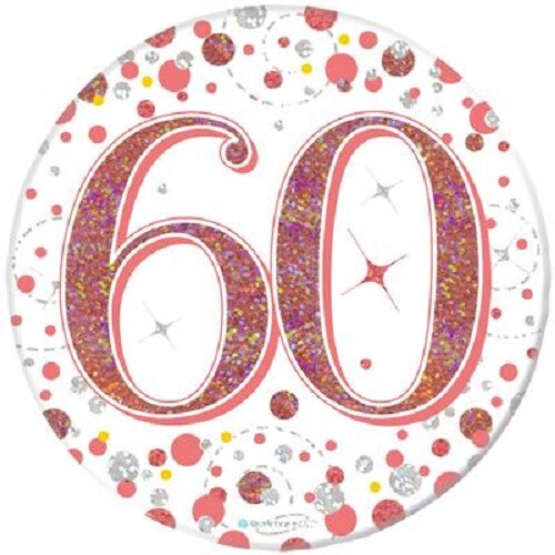 60 Cumpleaños Oro Rosa Brillante Fizz Fiesta Vajilla Fiesta y Decoración - Imagen 21 de 27
