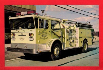 Feuerwehrauto Postkarte - Wellsburg NY - 1975 American La France Pioneer Pump Engine