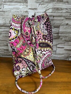 Vera Bradley Very Berry Paisley Drawstring Backpack Retired  display picture 1